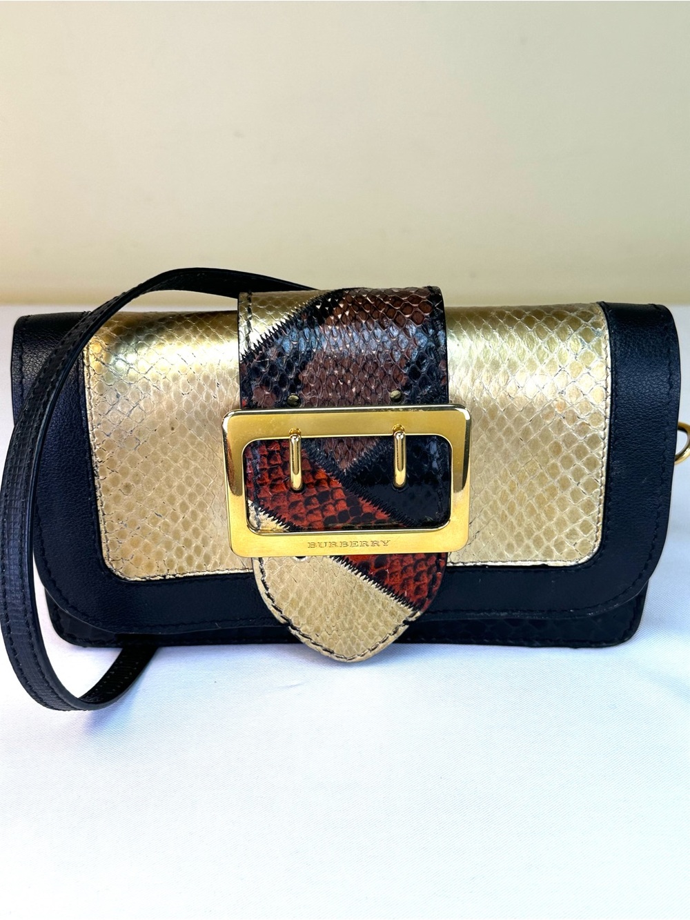 Burberry Limited Edition RARE 2016 Runway Metallic Python & Leather COA